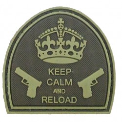 PVC nášivka - Keep calm and reload (TAN)