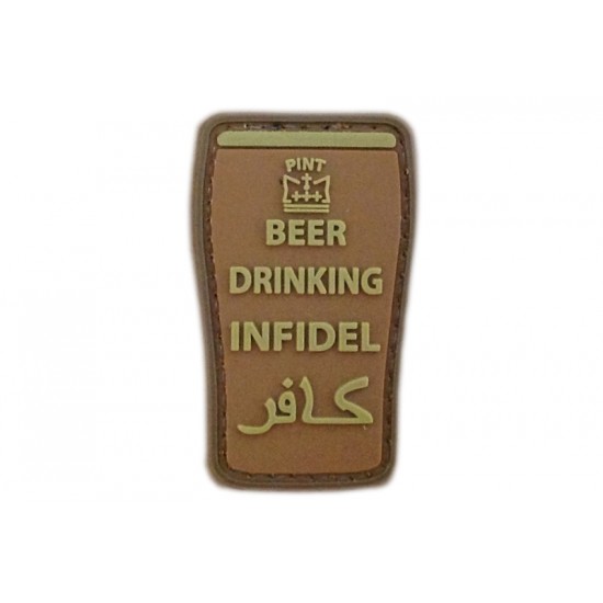 PVC nášivka - Beer drinking infidel (TAN)